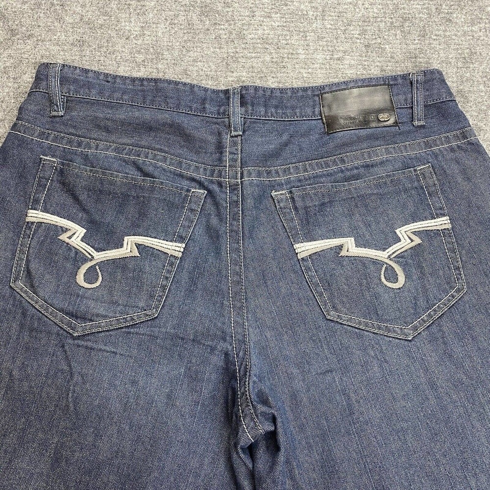 Vintage y2k Ecko Unltd Shorts Men 40 Baggy Fit Blue Streetwear Hip Hop Skater - Picture 10 of 16